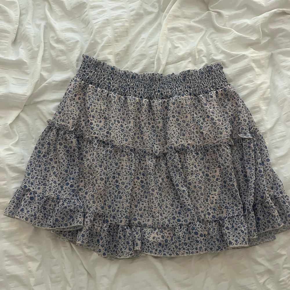 Altar’d Stare Floral Print Women's Ruffle Skirt